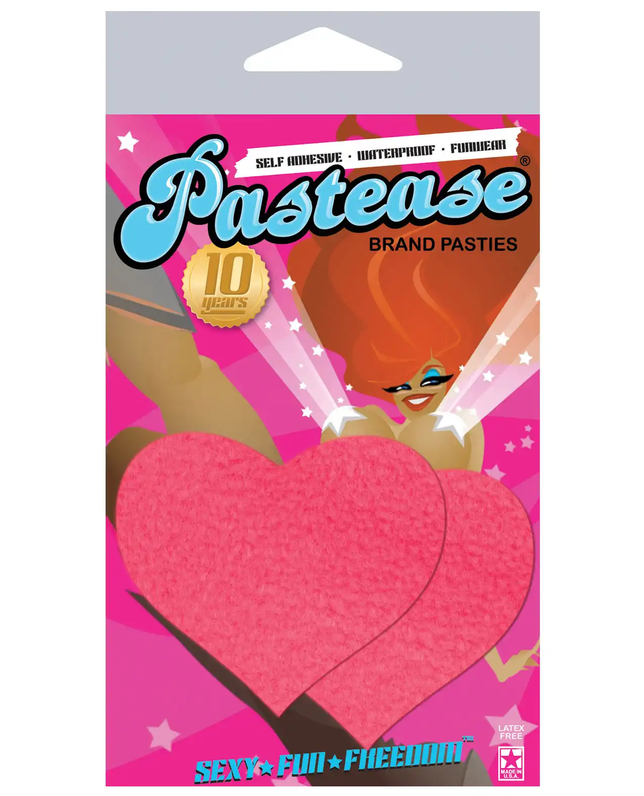 Pastease Basic Heart Black Light Reactive - Neon Pink 