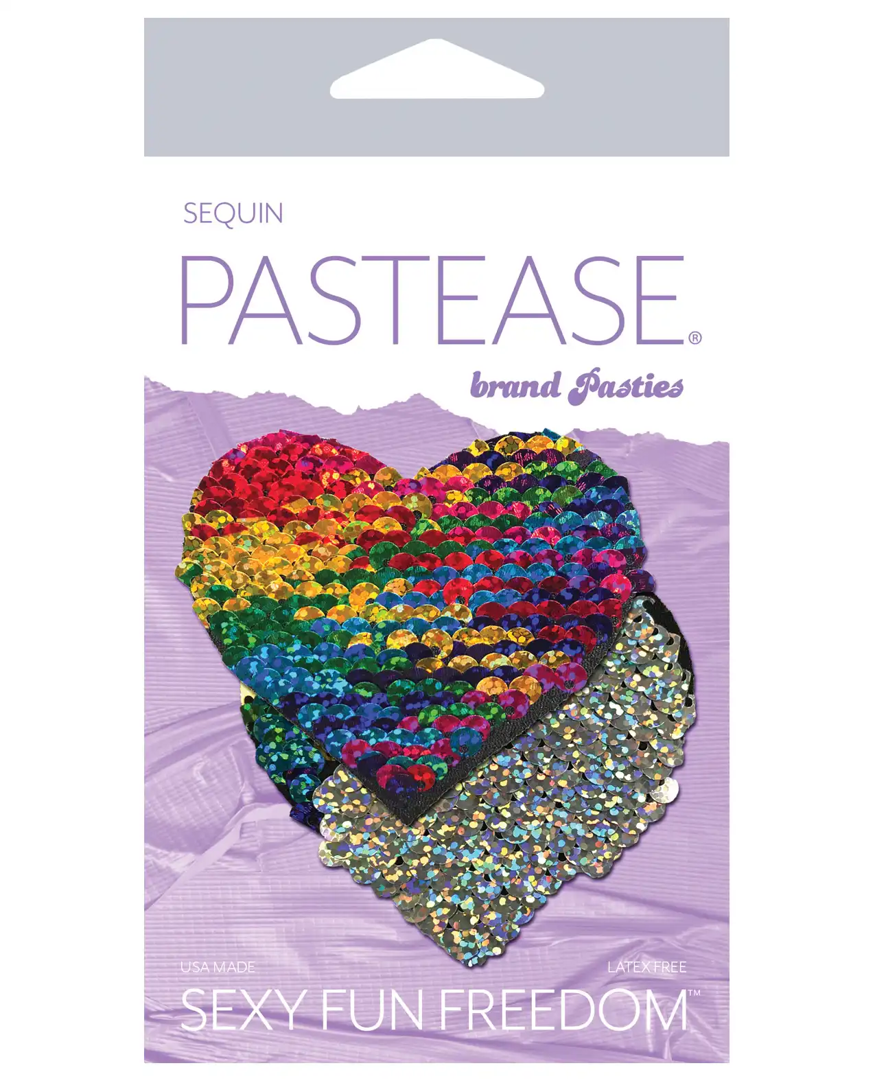 Pastease Premium Color Changing Flip Sequins Heart - Rainbow 