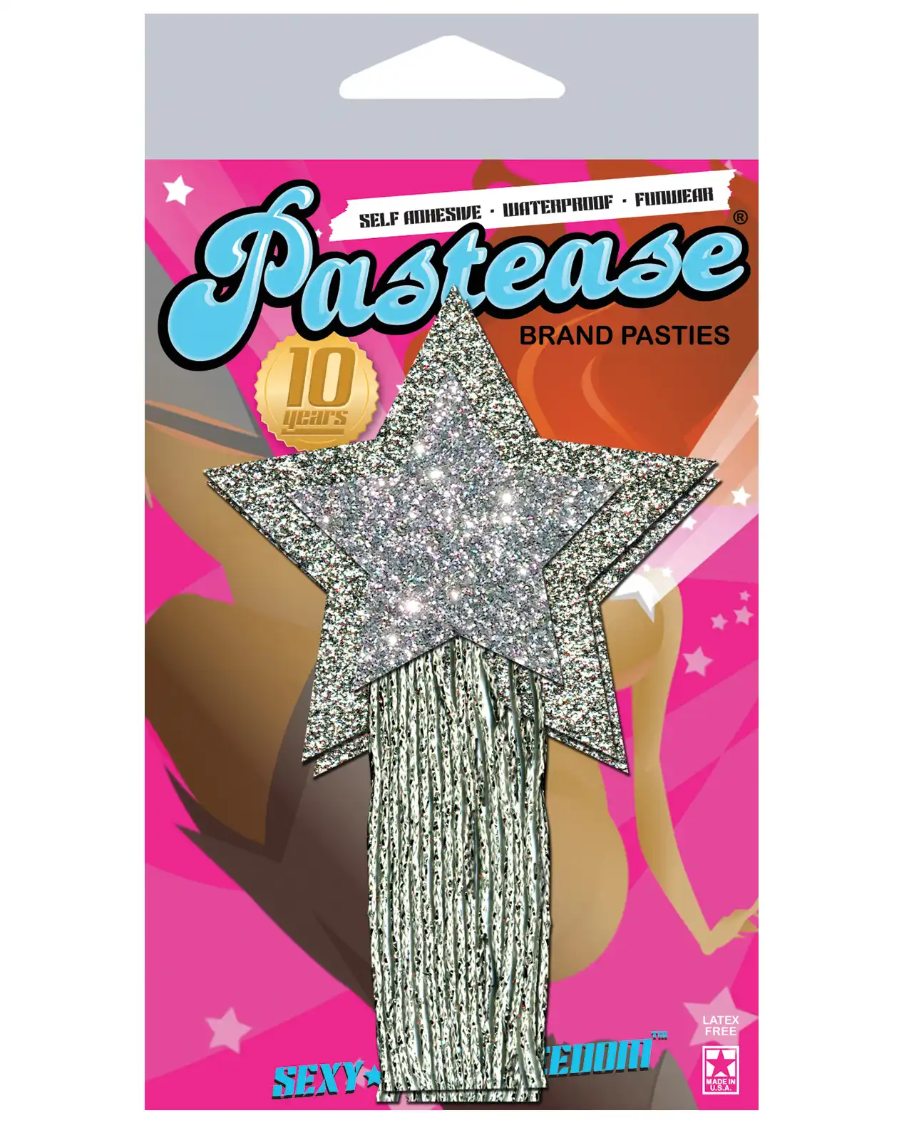 Pastease Tassle Glitter  Stars - Silver 