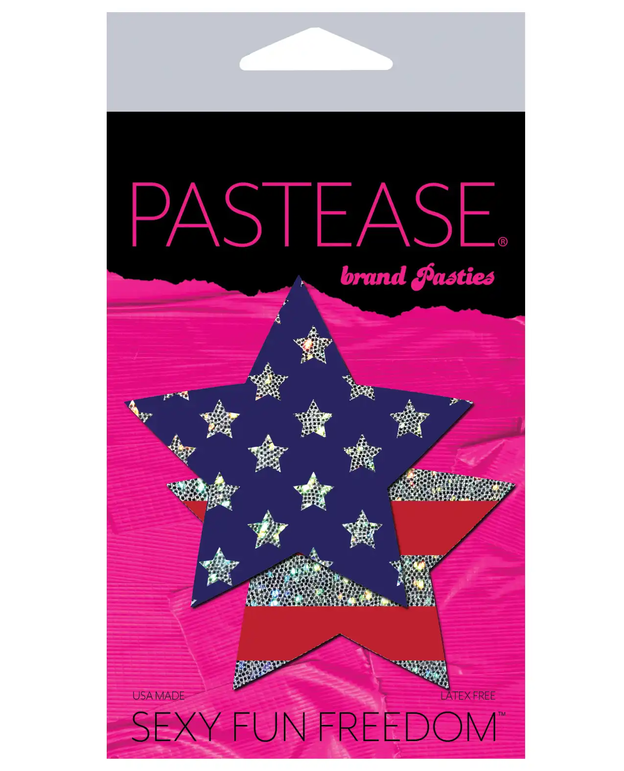 Pastease Premium Glitter Patriotic Star - Red/Blue 