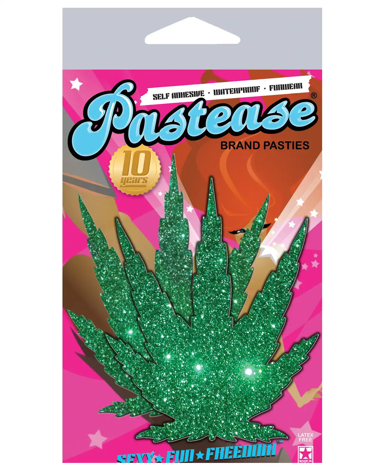 Pastease Premium Glitter Marijuana Leaf - Green 