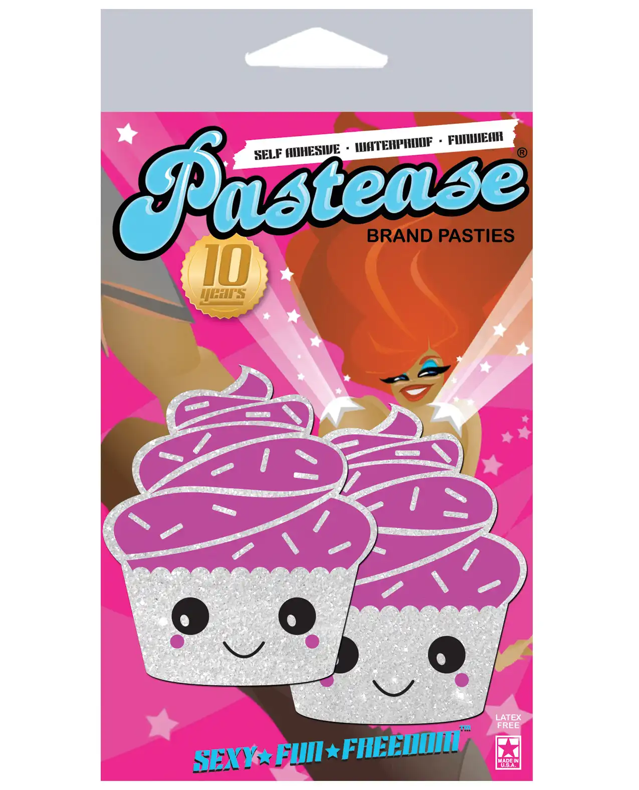 Pastease Premium Cupcake Glittery Frosting Nipple Pastie - White 