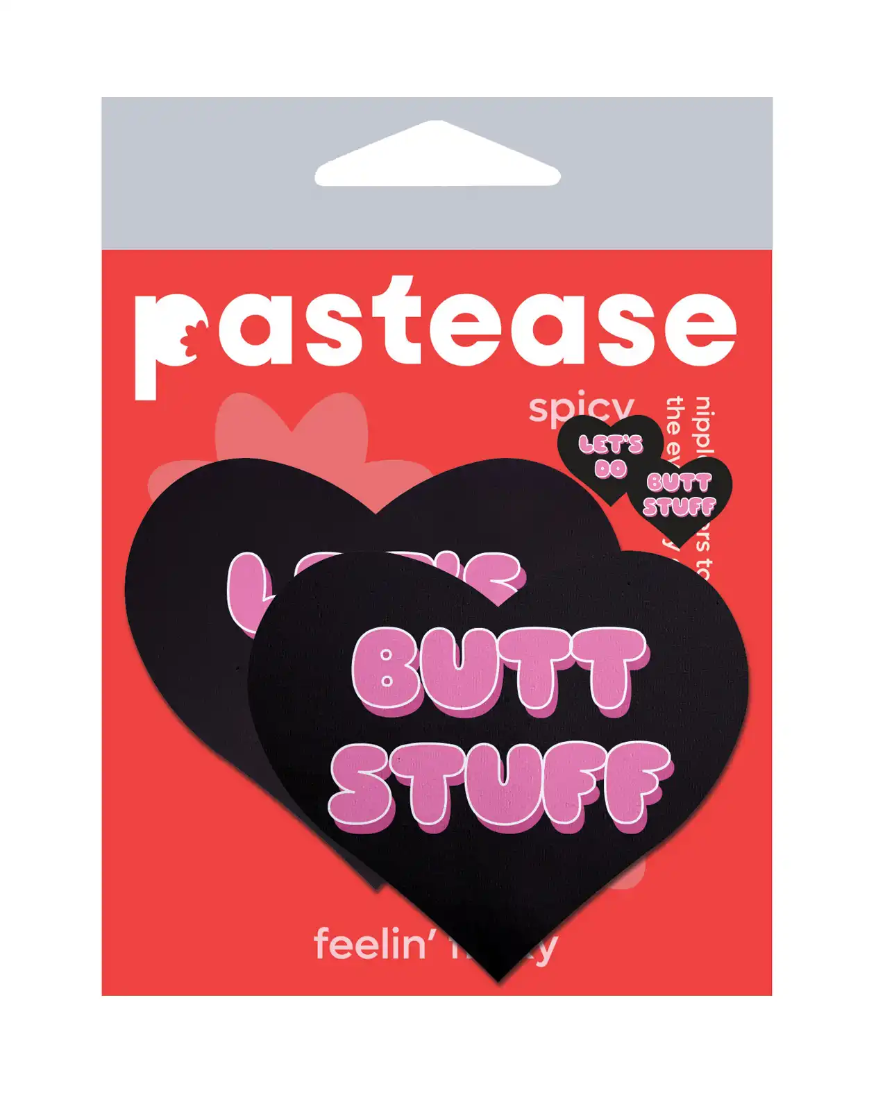 Pastease Premium Heart Let's Do Butt Stuff - Black/Pink 