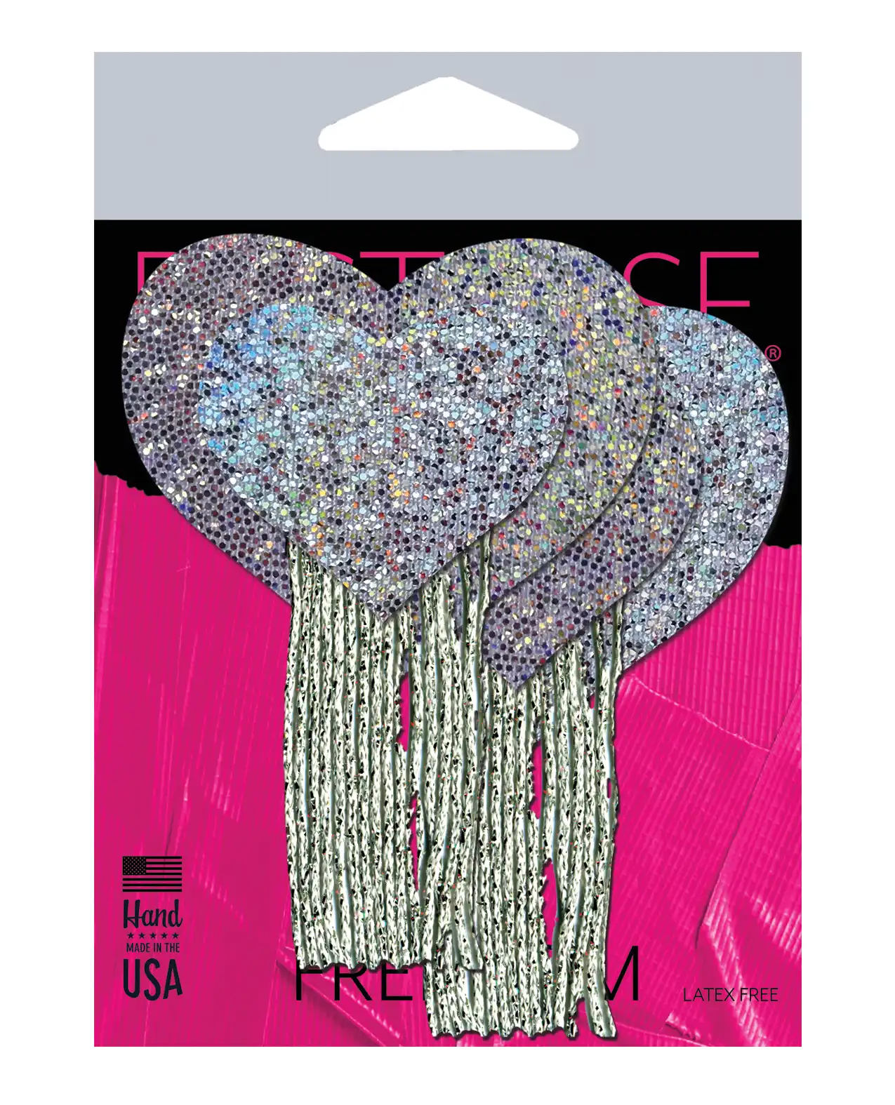 Pastease Tassel Glitter Heart - Silver 