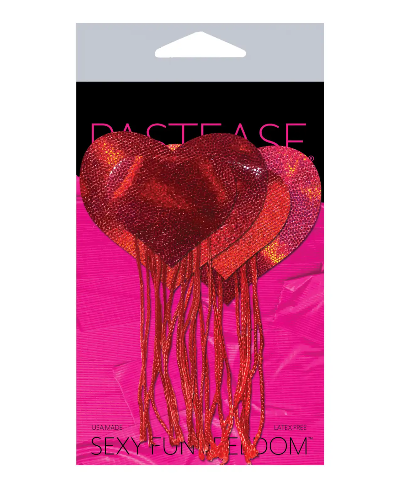 Pastease Tassel Holographic Heart - Red 