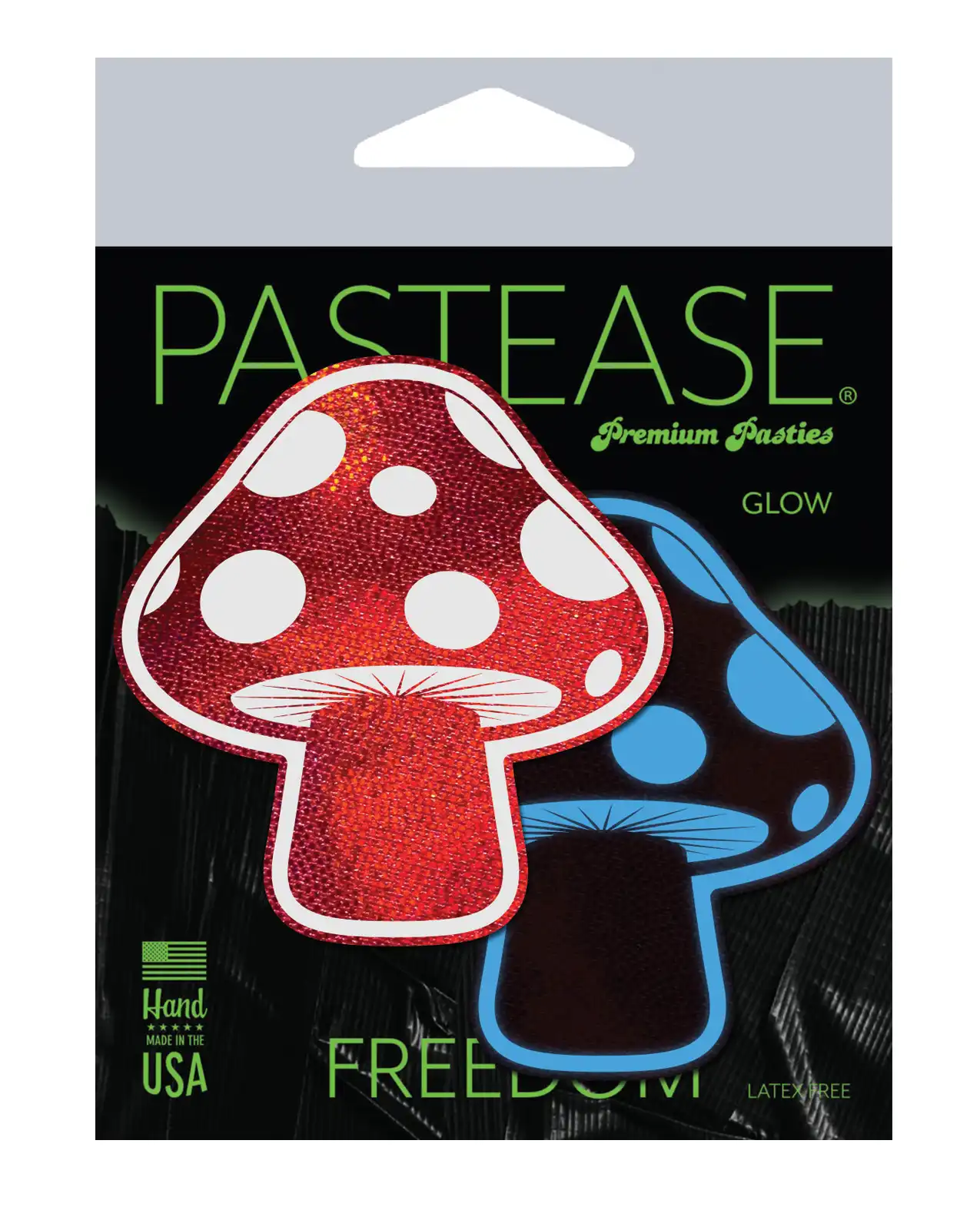 Pastease Premium Shiny Glow in the Dark Shroom - Red/White 