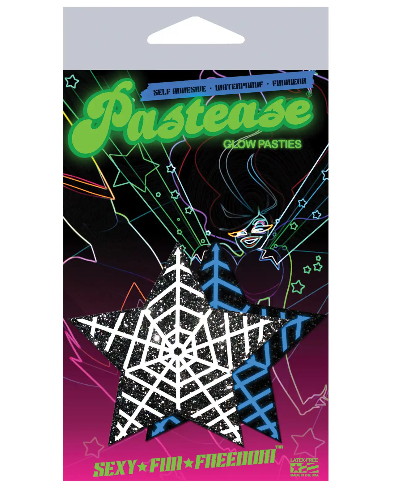 Pastease Premium Halloween Glitter Web  - Glow in the Dark Black/White 