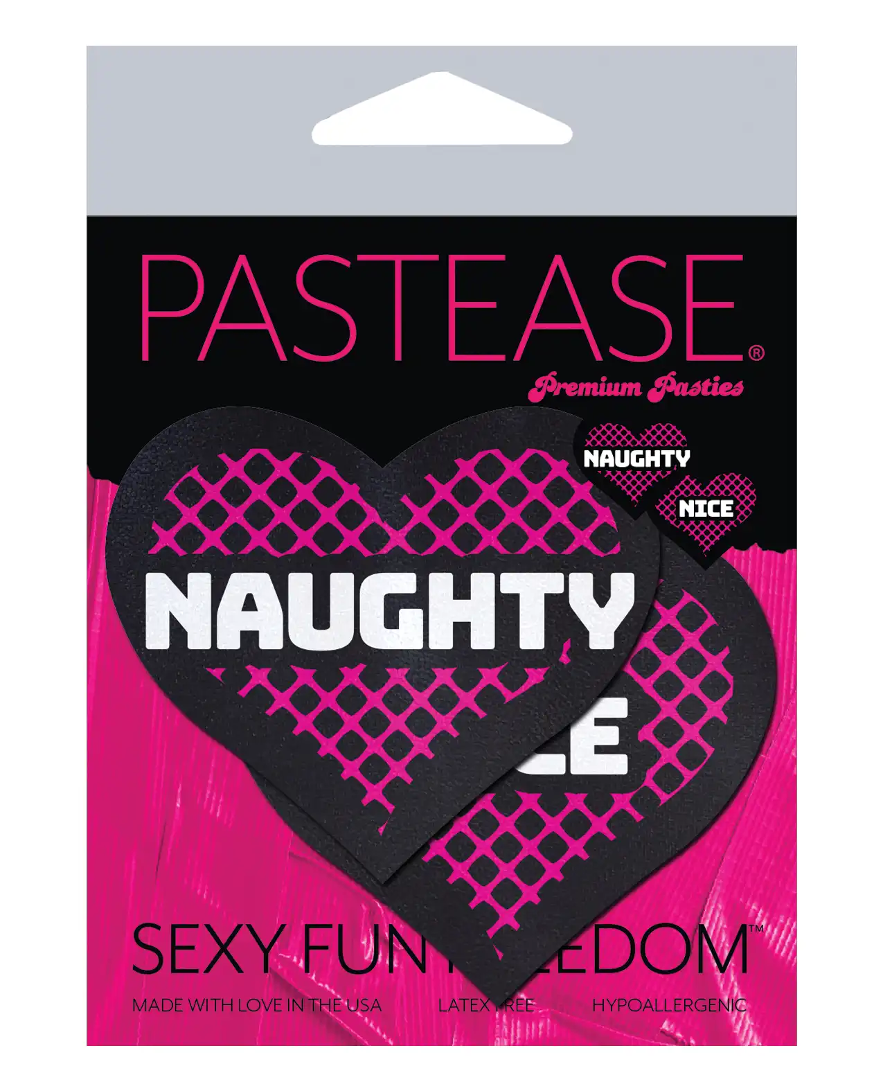 Pastease Premium Naughty & Nice Hearts - Black/Pink 