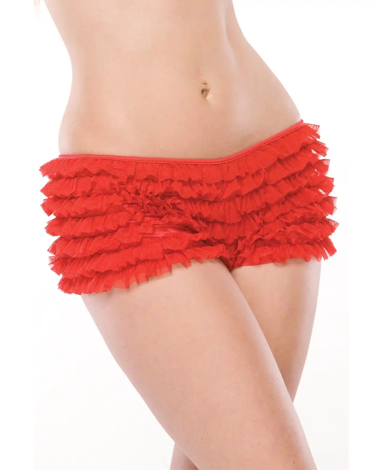 Ruffle Shorts w/Back Bow Detai Red 