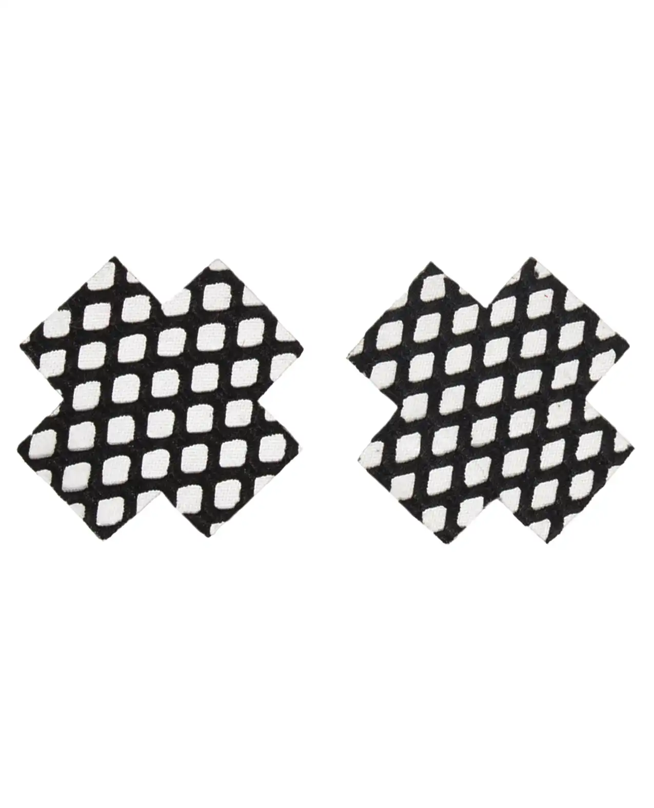 Fishnet Cross Pasties (One Time Use) - Black 