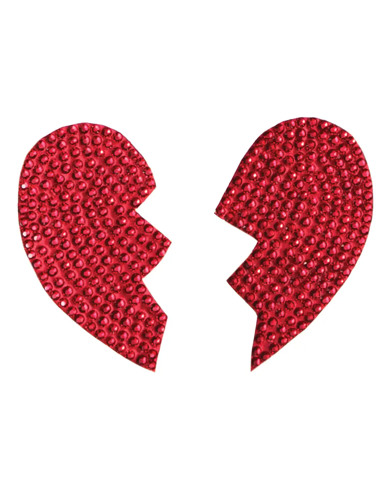 Rhinestone Broken Heart Reusable Pastie - Red 