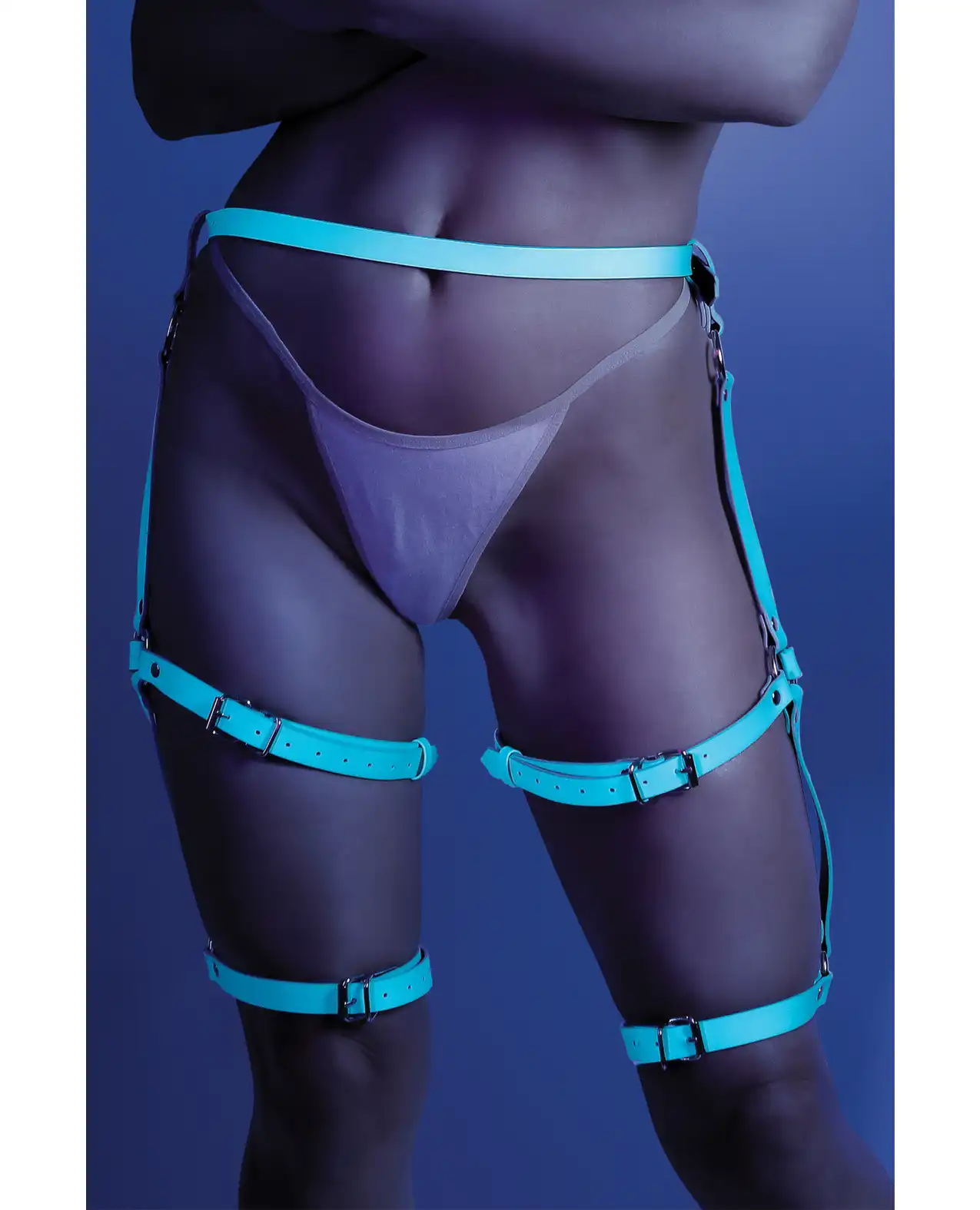 Glow Buckle Up Glow in the Dark Leg Harness Light Blue 