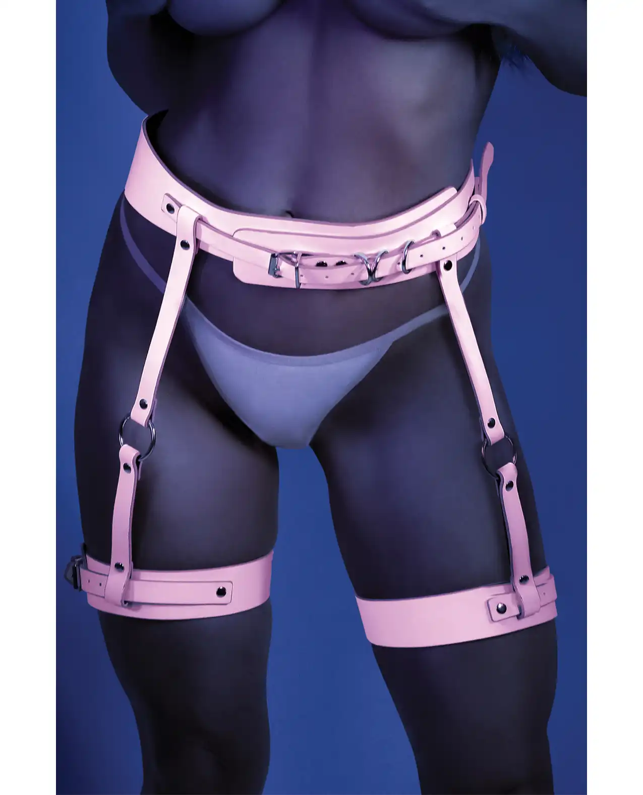 Glow Strapped In Glow in the Dark Leg Harness Light Pink 