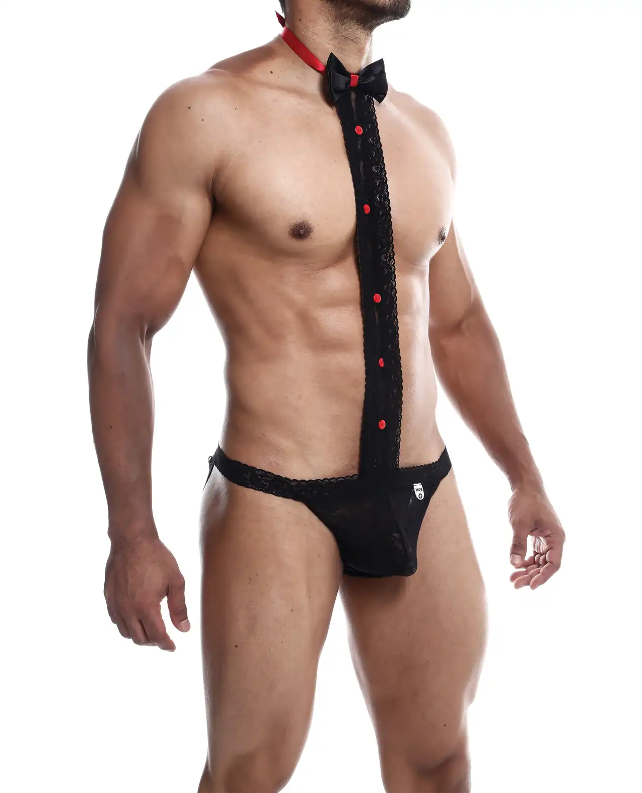 Male Basics Tuxedo Lace Jockstrap Black 