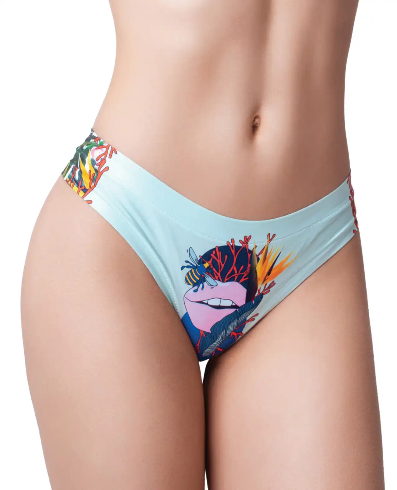 Mememe Botanic Panic Lips Printed Thong 