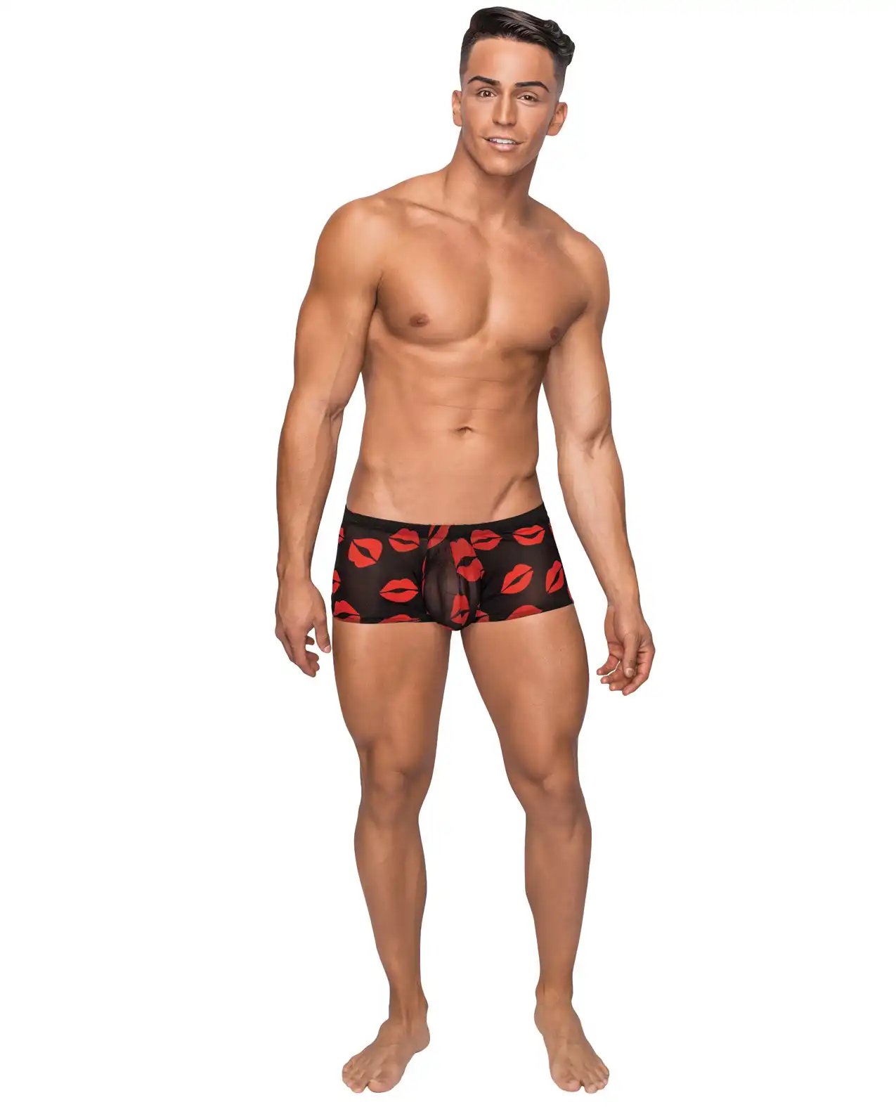 Kiss Me Stretch Mesh Mini Short Blk/Rd 