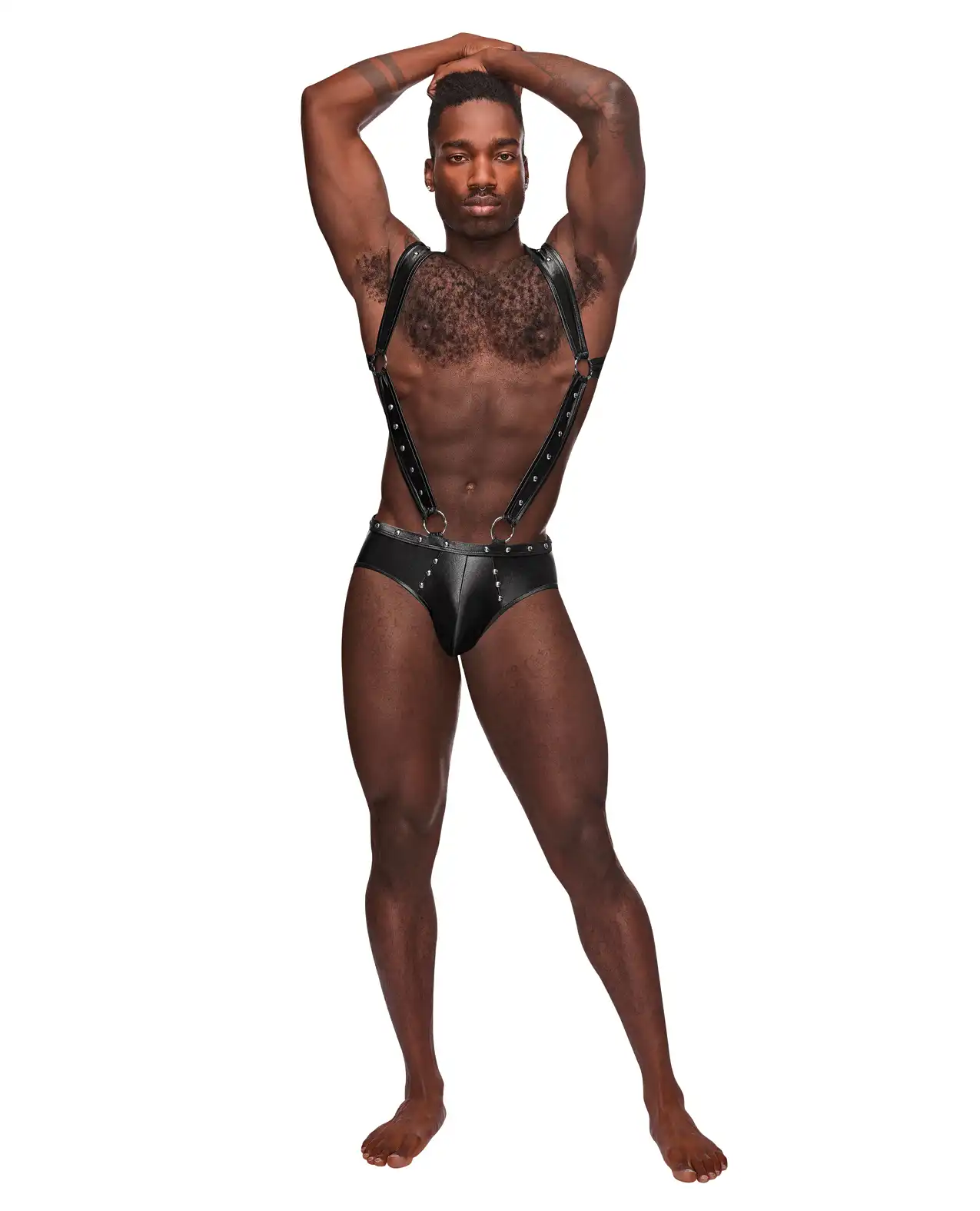 Fetish Uranus Nylon Spandex Moonshine Harness Brief Black 