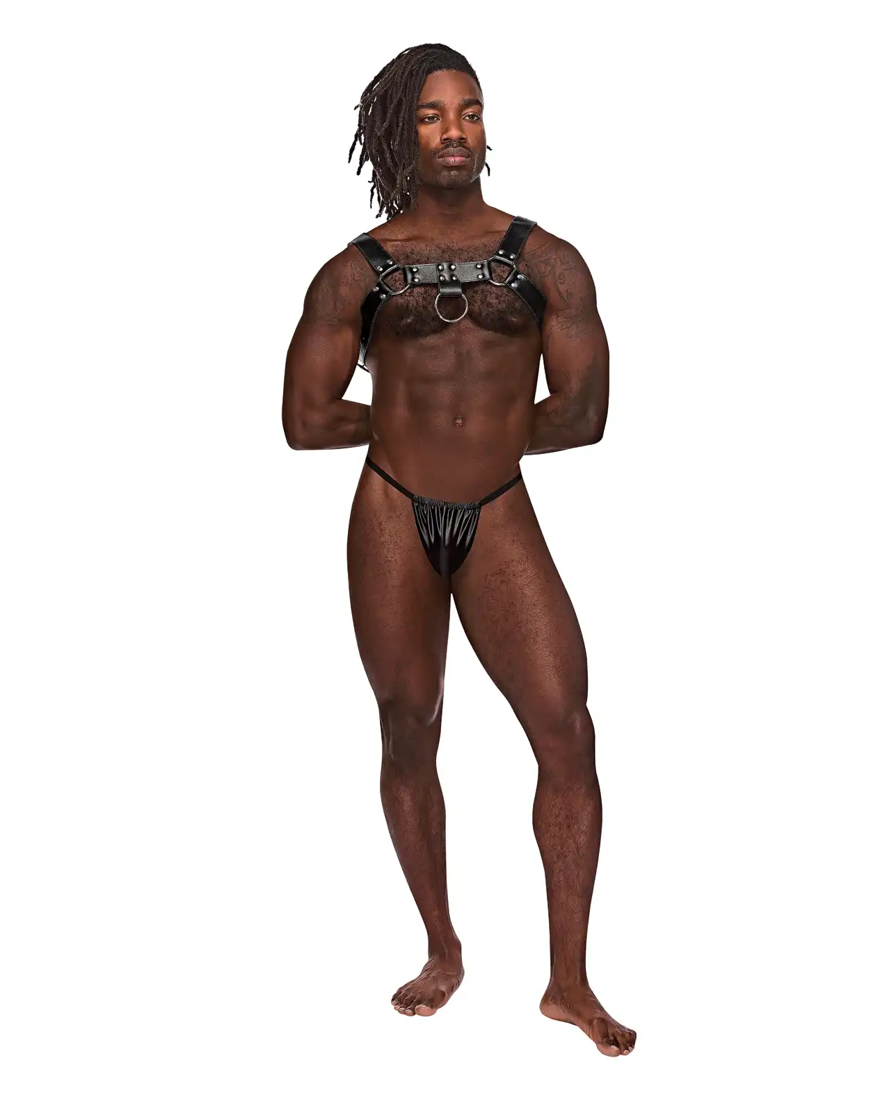 Leather Aries Single Ring Harness Black 