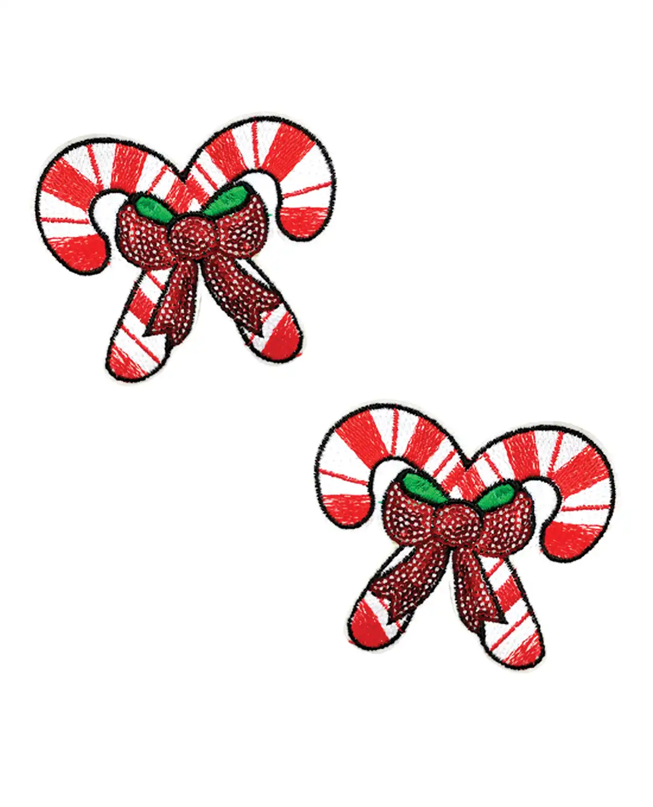 Neva Nude Sequin Candy Cane Pasties - Red/White 