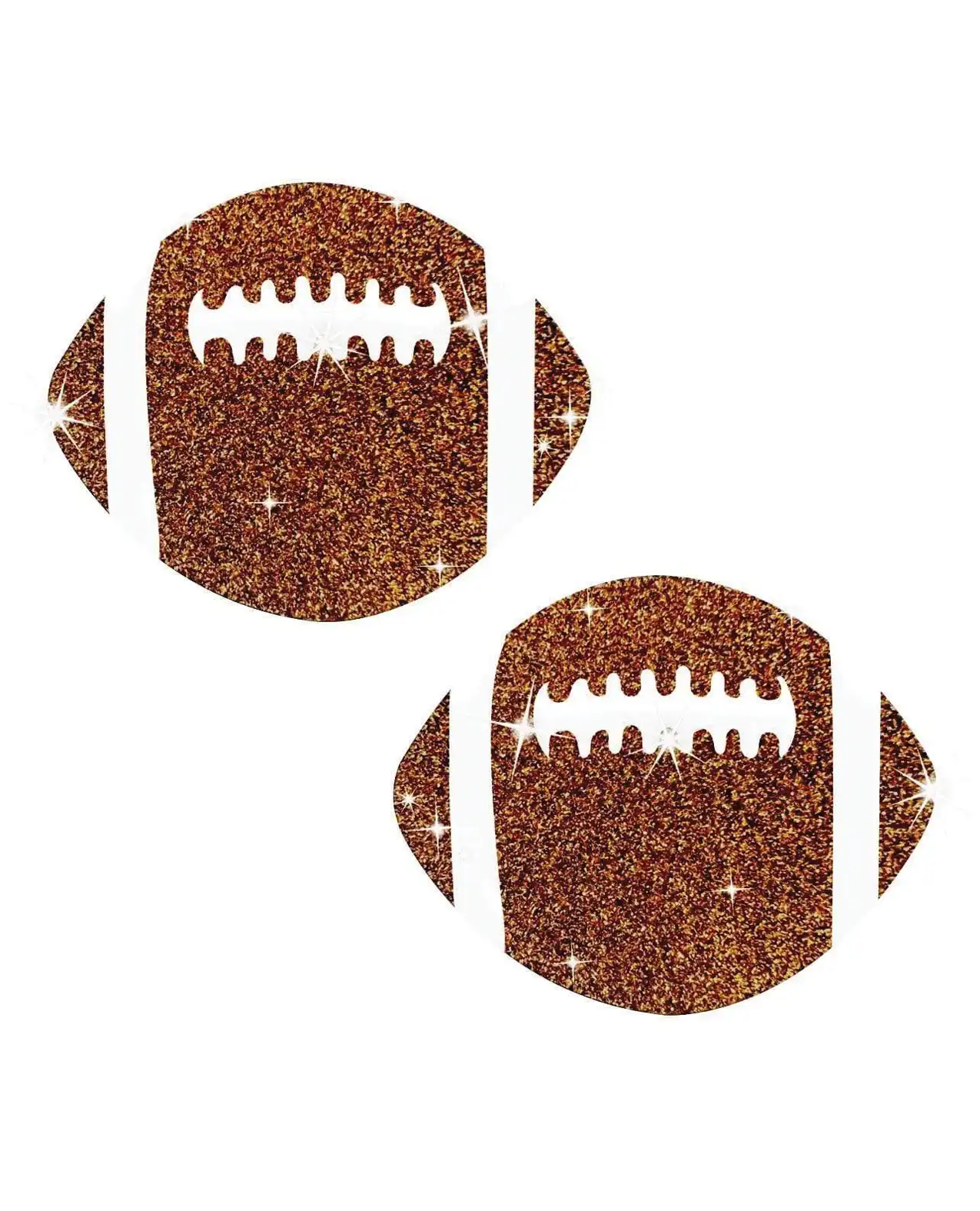 Neva Nude Football Glitter Pasties - Brown 