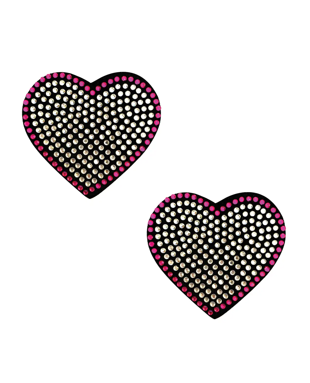 Neva Nude Burlesque Heart N' Soul Crystal Heart Pasties - Pink/Clear 