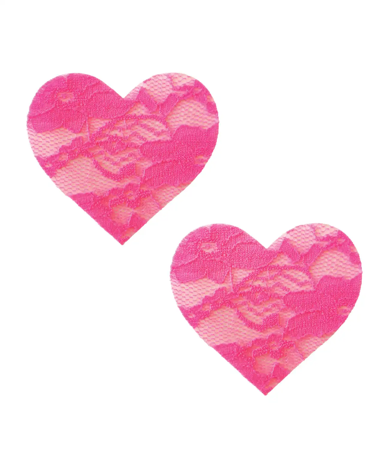 Neva Nude Black Light Lace Heart Pasties - Pink 