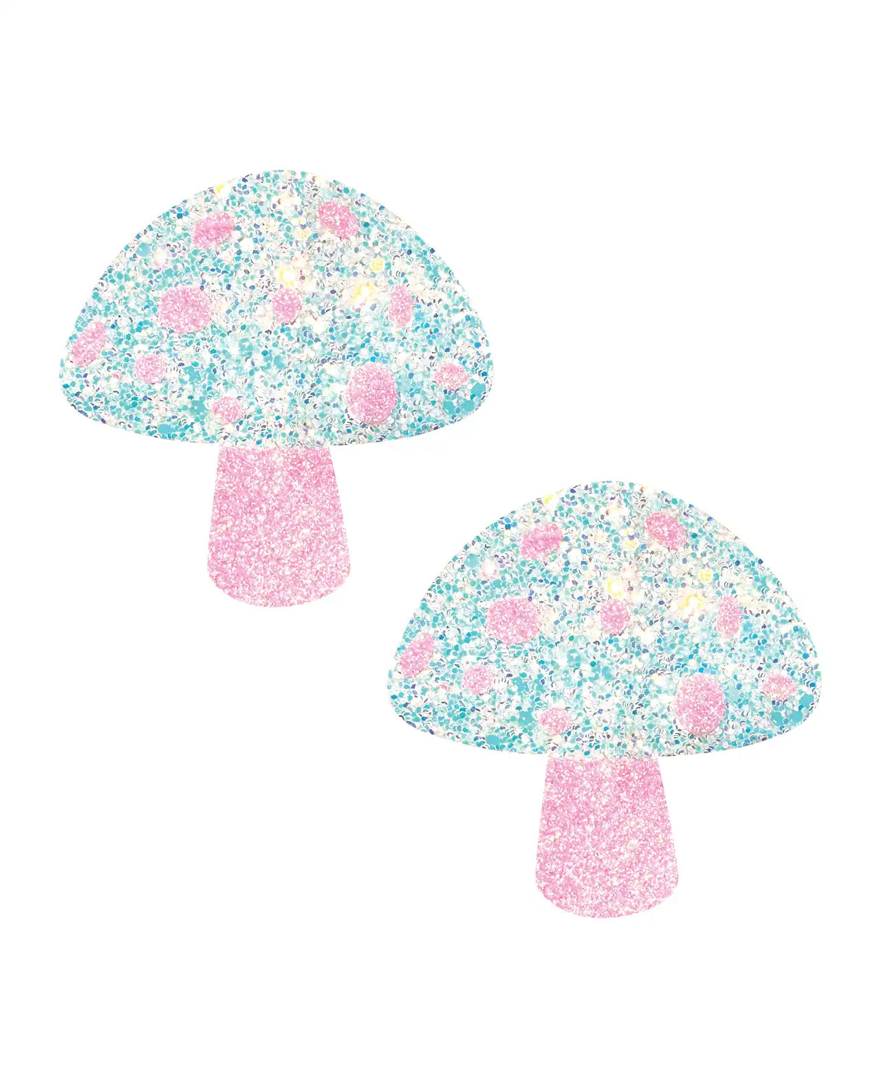 Neva Nude Black Light Glitter Shroom Pasties - Pink/White 