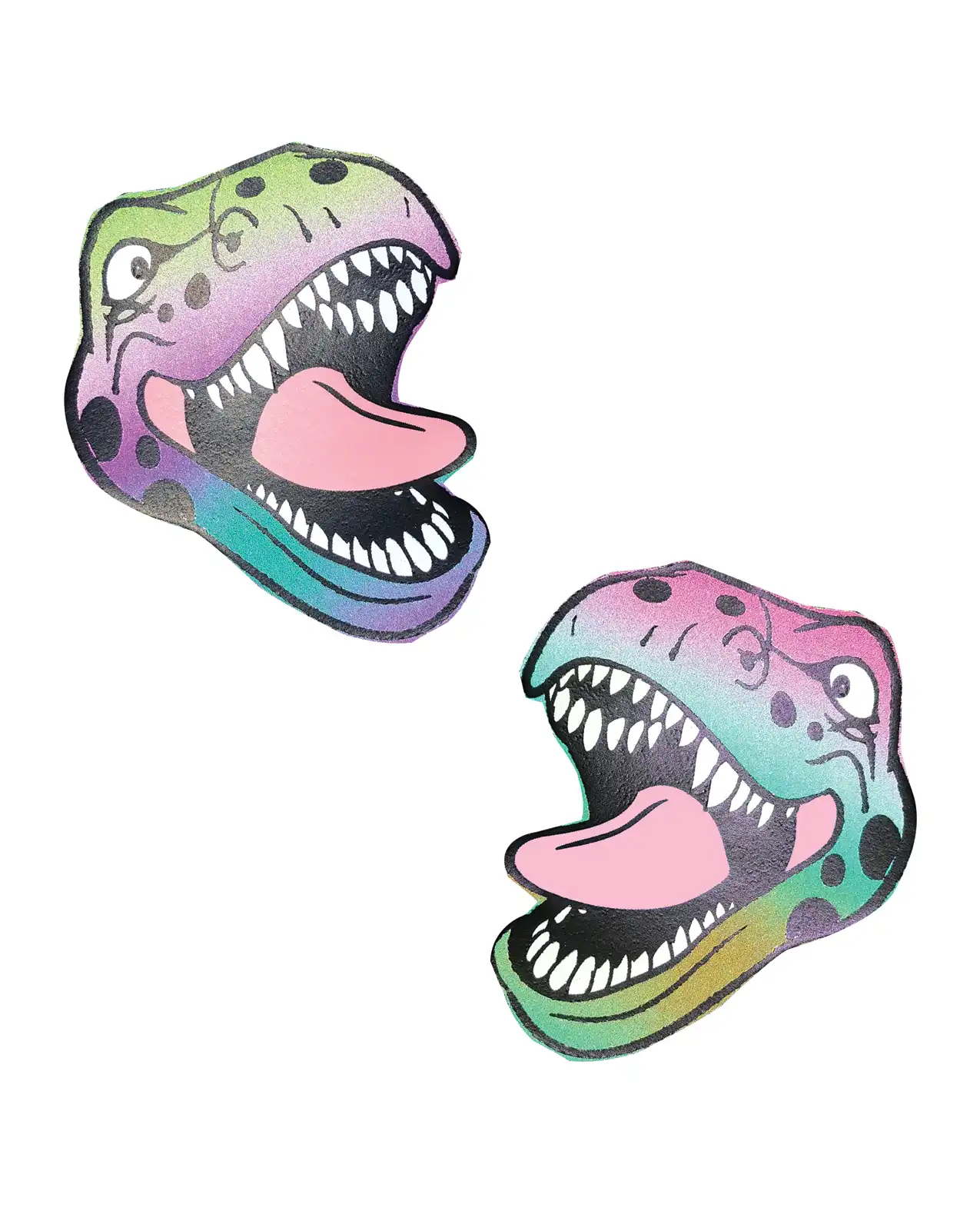 Neva Nude Reflective Dinosaur Pasties - Rainbow 