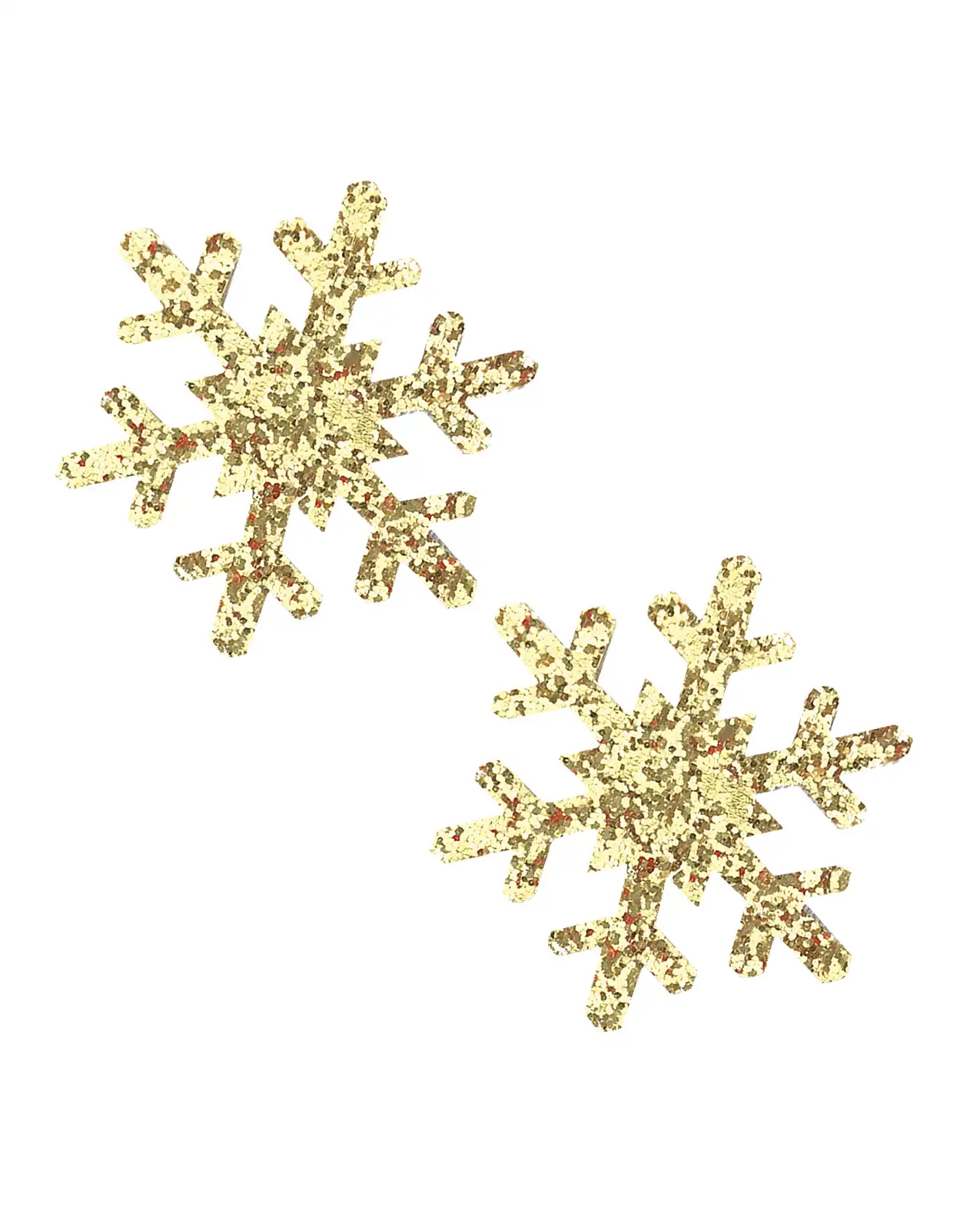 Neva Nude Glitter Snowflake Pasties - Gold 