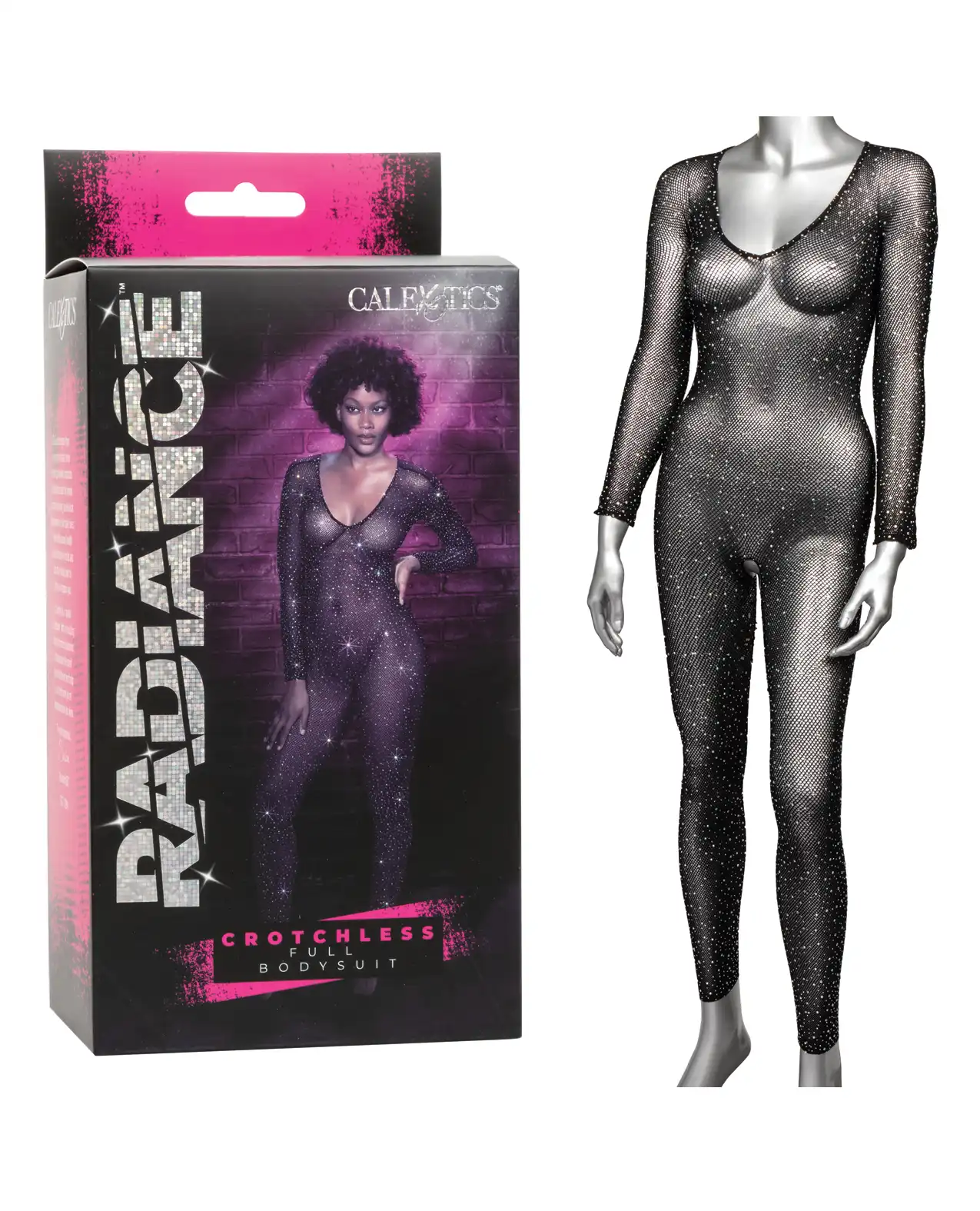 Radiance Crotchless Full Body Suit Black 