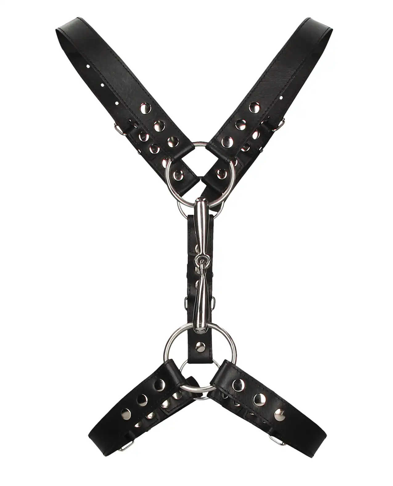 Shots Uomo Men's Harness W/Metal Bit - Black